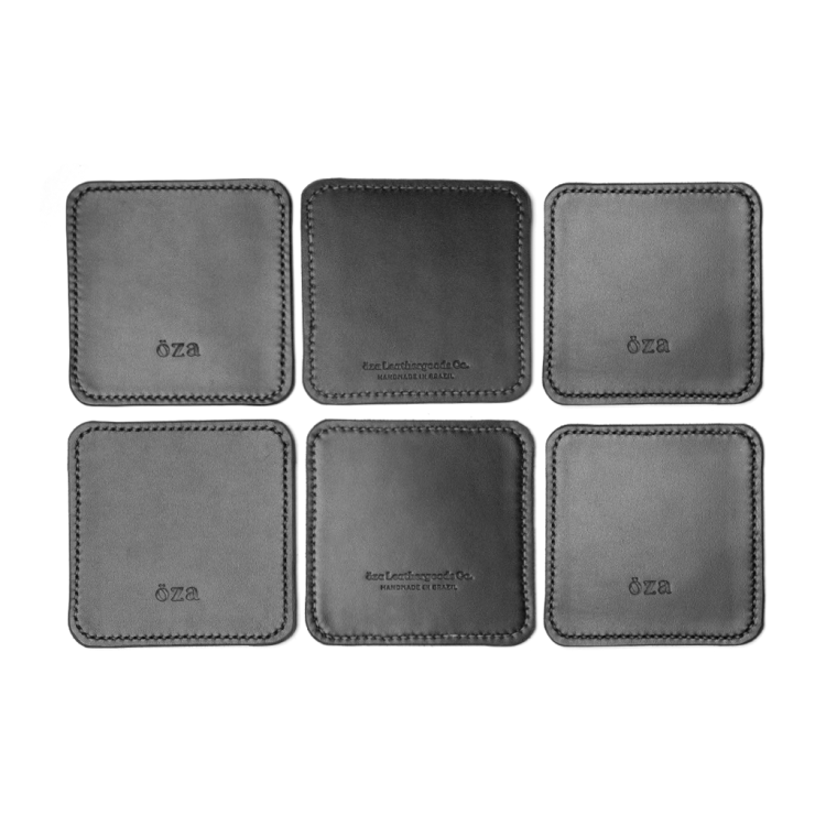 Kit 6 Porta Copos Jaka | Black & Tan