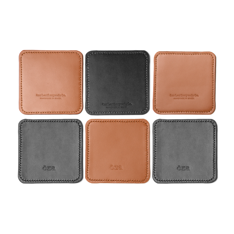Kit 6 Porta Copos Jaka | Black & Tan