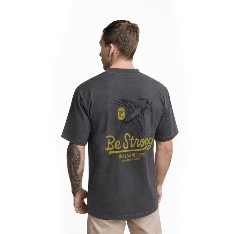Camiseta Oversized Be Strong | Chumbo